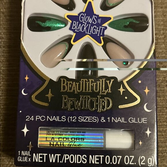 L.A. Colors Artificial Nails Beautifully Bewitched Enchanted Medium Length Almon - Picture 6 of 8